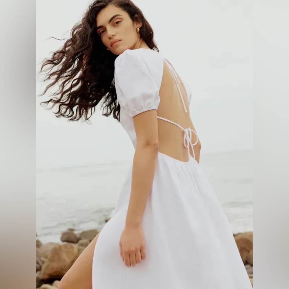 NWT Reformation Anneliese White Linen Dress